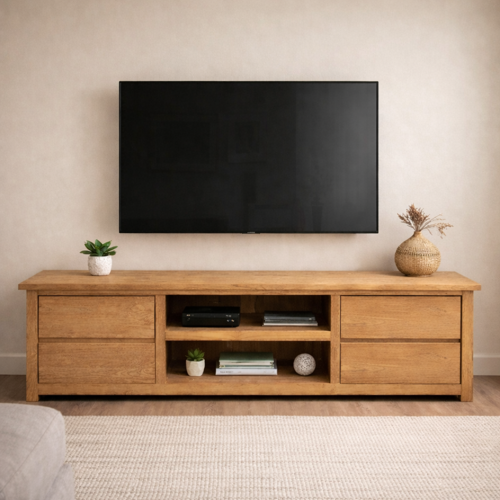 TV drerssoir daan teak met 4 laden